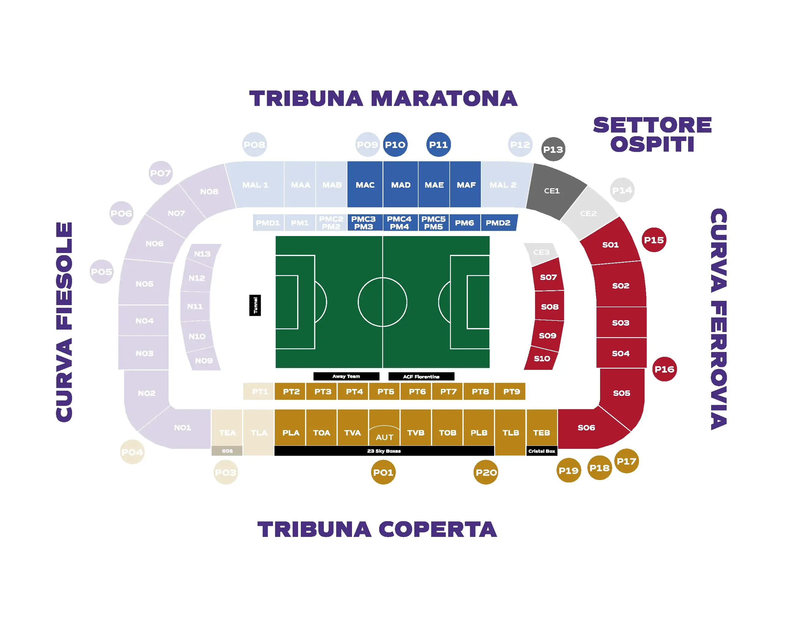 MAPPA STADIO BIGLIETTI CONFERENCE